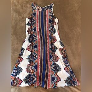 MSK Sleeveless Women’s Paisley Asymmetrical Dress -M.